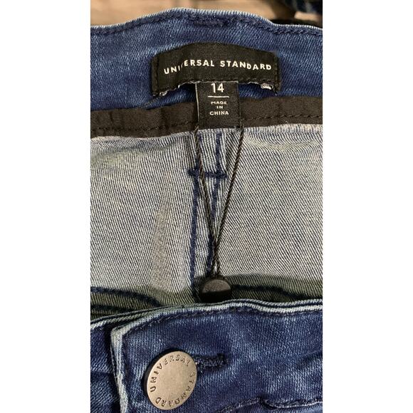 Universal Standard Seine High Rise Skinny Jeans Womens Plus 14 Regular True Blue - Picture 7 of 9